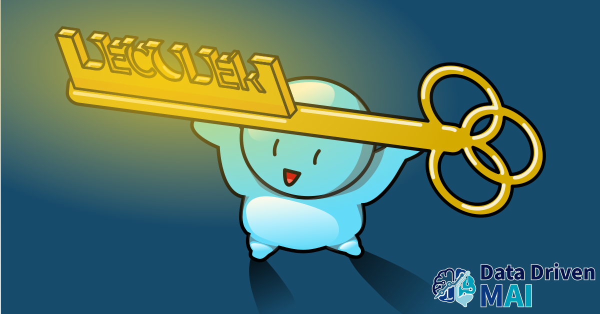 Illustration of figure holding the decoder key that is able to open a file of unknown encoding.